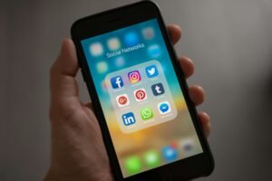 Digital marketing strategy concept with icons and analytics dashboard